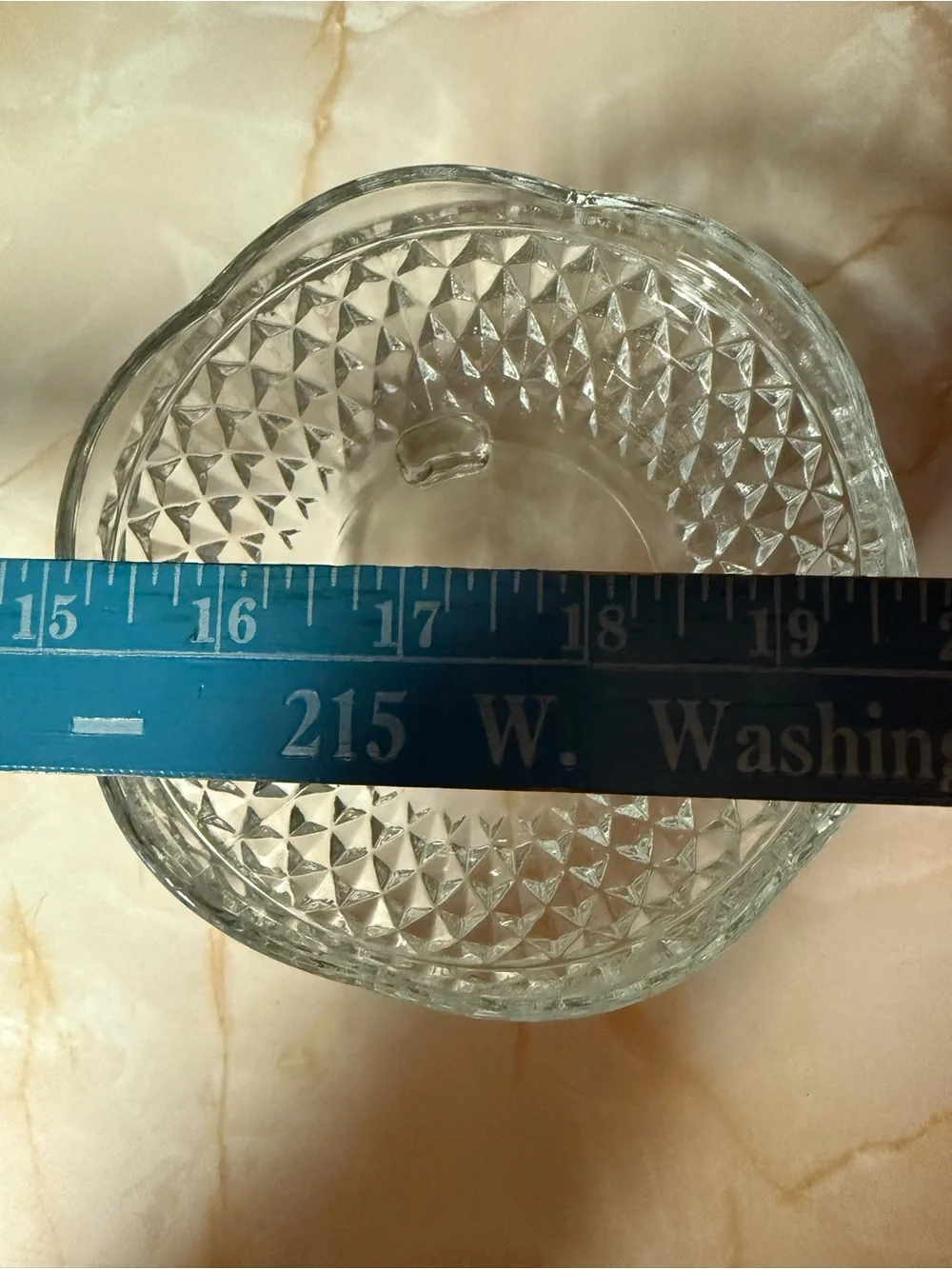 Indiana Glass Clear Diamond-Cut Footed Vanity Tray